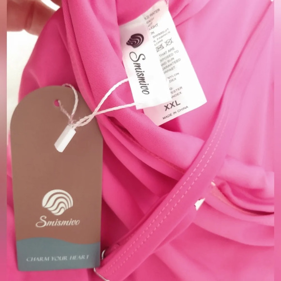 Smismivo onepiece bathing suit removable straps bright pink tummy control NWT - Picture 6 of 7